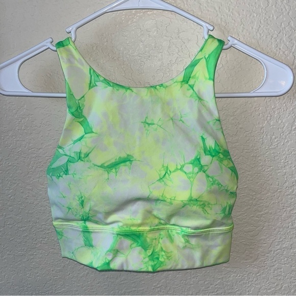Lululemon Energy Bra High Neck Long Line Shibori *Medium Support B-D Size 4 - Picture 1 of 4